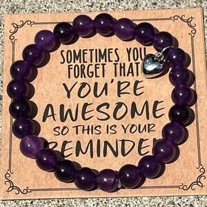 Stone Bracelet New You are Awesome  Positive Affirmation Stretches Gift Present